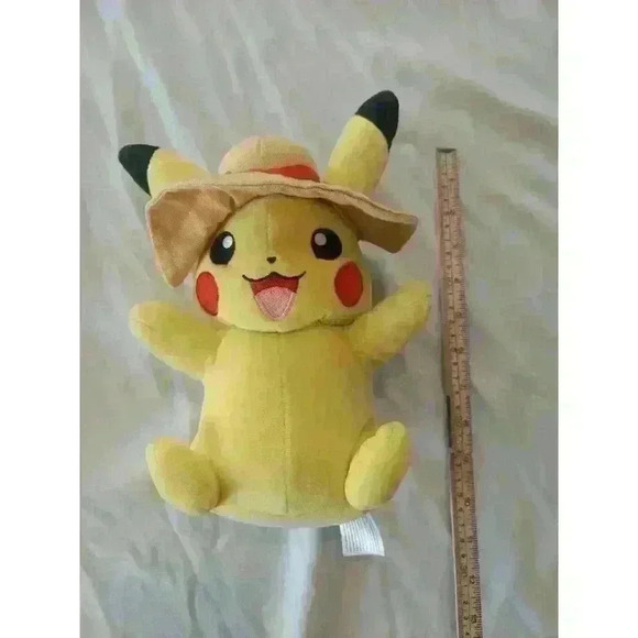 Pokemon Center Pikachu Plush, Summer Hat Edition (2022) 8' - Picture 5 of 5